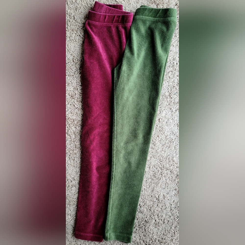Crewcuts (2-Bundle)Kids Leggings in Deep Red and Forest Green SZ(8)